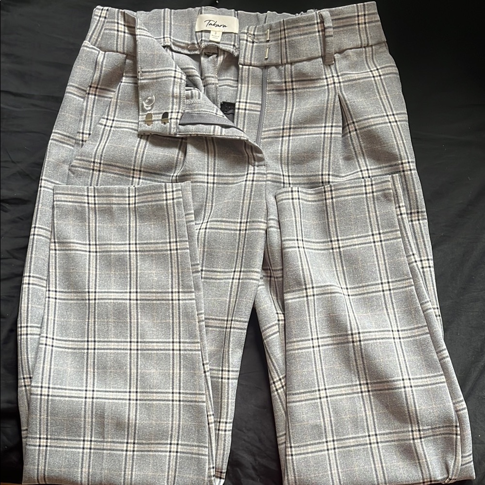 Takara Gray Plaid Pants/ Women’s Tall/ High Waist/ Only worn once
